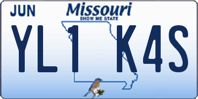 MO license plate YL1K4S