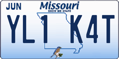 MO license plate YL1K4T