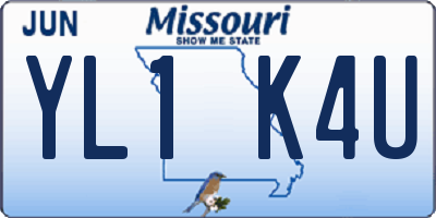 MO license plate YL1K4U