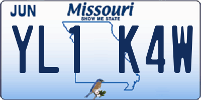 MO license plate YL1K4W