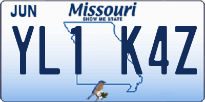 MO license plate YL1K4Z