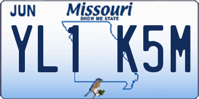 MO license plate YL1K5M
