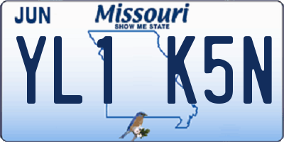 MO license plate YL1K5N