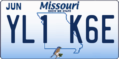 MO license plate YL1K6E
