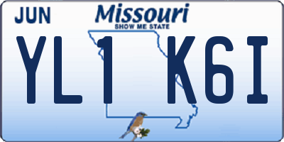 MO license plate YL1K6I