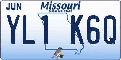 MO license plate YL1K6Q