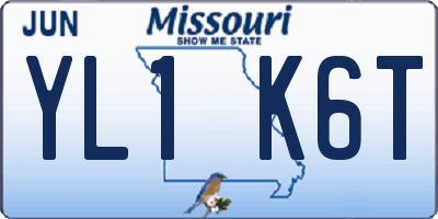MO license plate YL1K6T