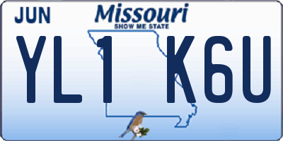 MO license plate YL1K6U