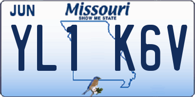 MO license plate YL1K6V