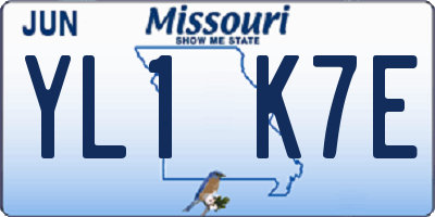 MO license plate YL1K7E