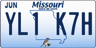 MO license plate YL1K7H