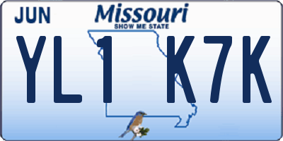 MO license plate YL1K7K