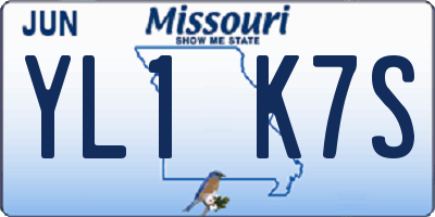 MO license plate YL1K7S