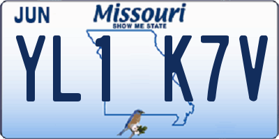 MO license plate YL1K7V