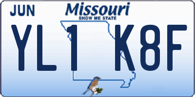 MO license plate YL1K8F