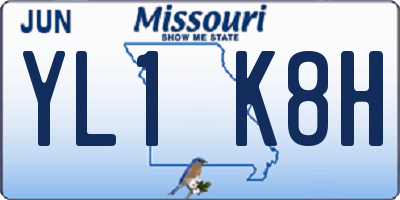 MO license plate YL1K8H