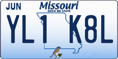 MO license plate YL1K8L