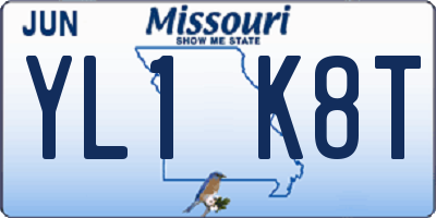 MO license plate YL1K8T