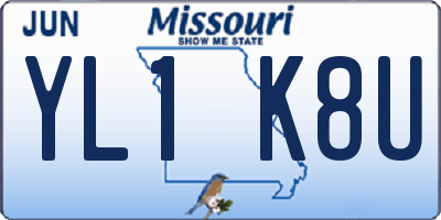MO license plate YL1K8U