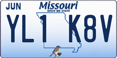 MO license plate YL1K8V