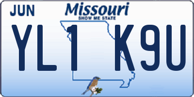 MO license plate YL1K9U