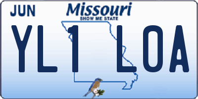 MO license plate YL1L0A