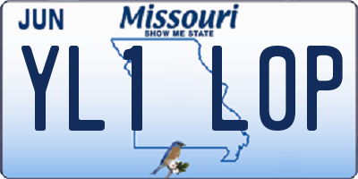 MO license plate YL1L0P