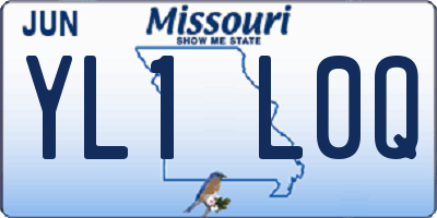 MO license plate YL1L0Q