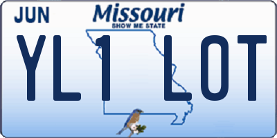 MO license plate YL1L0T