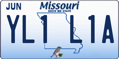 MO license plate YL1L1A