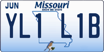 MO license plate YL1L1B