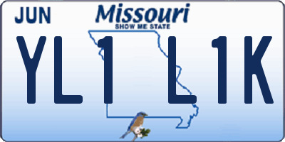 MO license plate YL1L1K