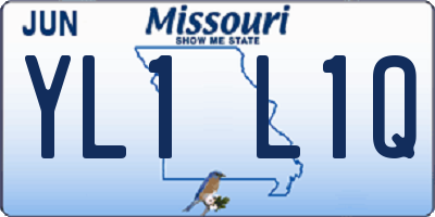 MO license plate YL1L1Q