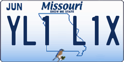 MO license plate YL1L1X