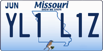 MO license plate YL1L1Z