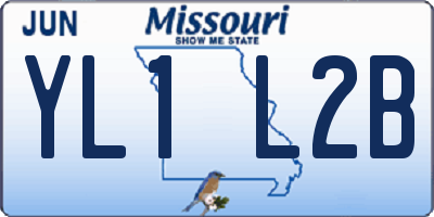 MO license plate YL1L2B