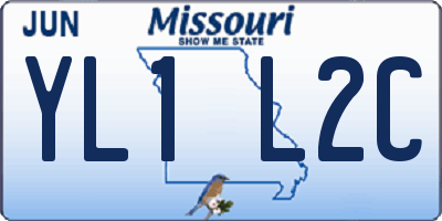 MO license plate YL1L2C