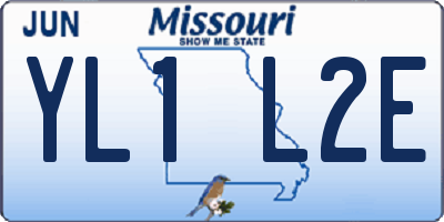 MO license plate YL1L2E