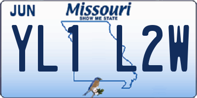 MO license plate YL1L2W