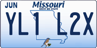 MO license plate YL1L2X