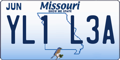 MO license plate YL1L3A