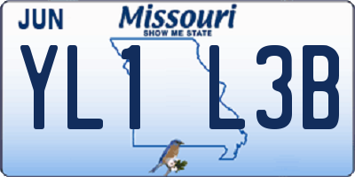 MO license plate YL1L3B