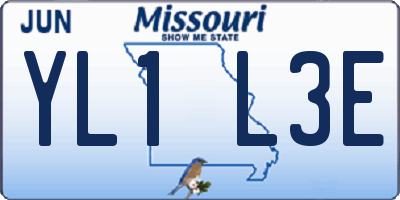 MO license plate YL1L3E