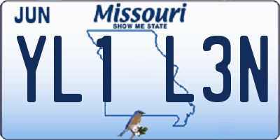 MO license plate YL1L3N