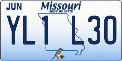 MO license plate YL1L3O