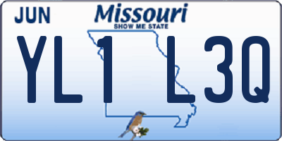 MO license plate YL1L3Q