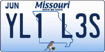 MO license plate YL1L3S