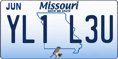 MO license plate YL1L3U