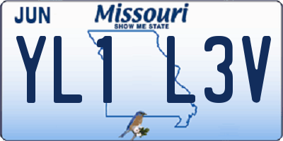 MO license plate YL1L3V