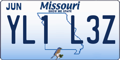 MO license plate YL1L3Z